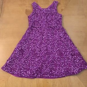 Purple sequin party dress - girls